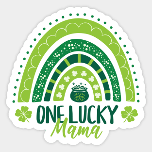 One Lucky Mama St Patricks Day Rainbow Sticker